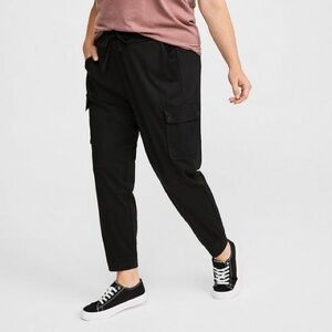 TORRID Relaxed Fit Jogger Stretch Challis Mid-Rise Cargo Pocket Pant -Deep Black
